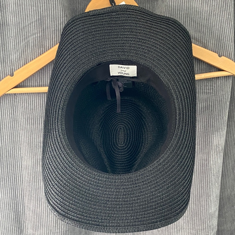 Chic Black Wide Brim Hat with Glitter Band - Picture 3 of 3